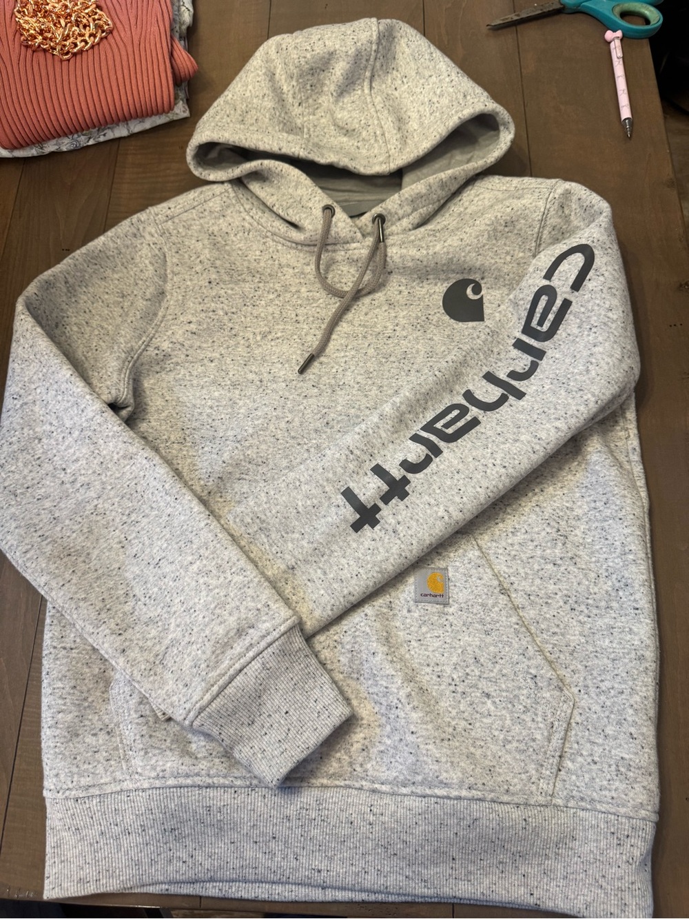 Carhartt Size XS Womens Speckled Gray Hoodie